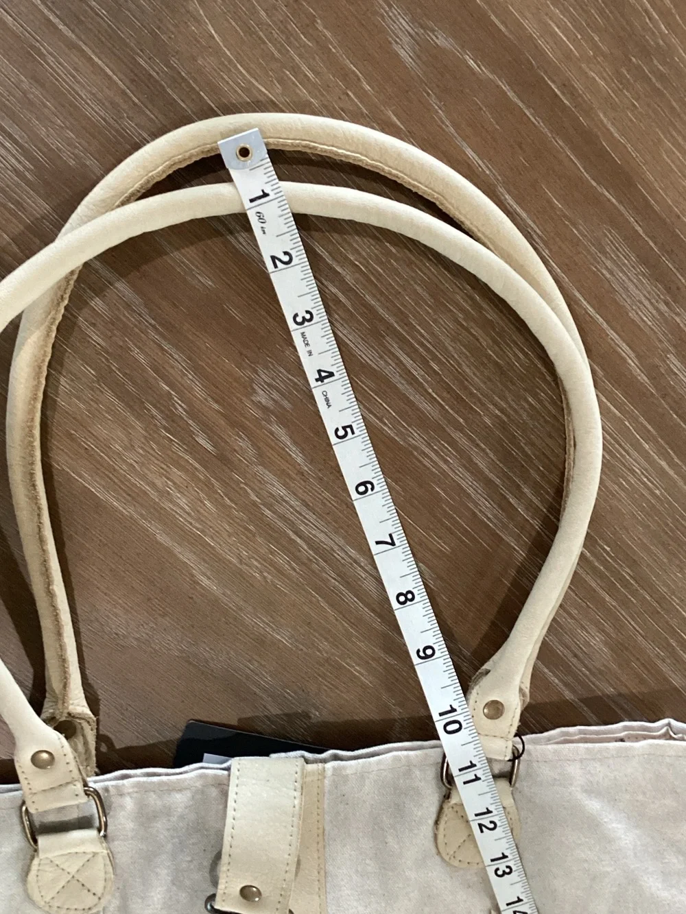 Neutral Beige Canvas Tote with Star Accent